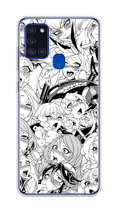 

Чехол на Samsung Galaxy A21s "Ахегао манга тян", Черный;белый;серый, 2100250-1