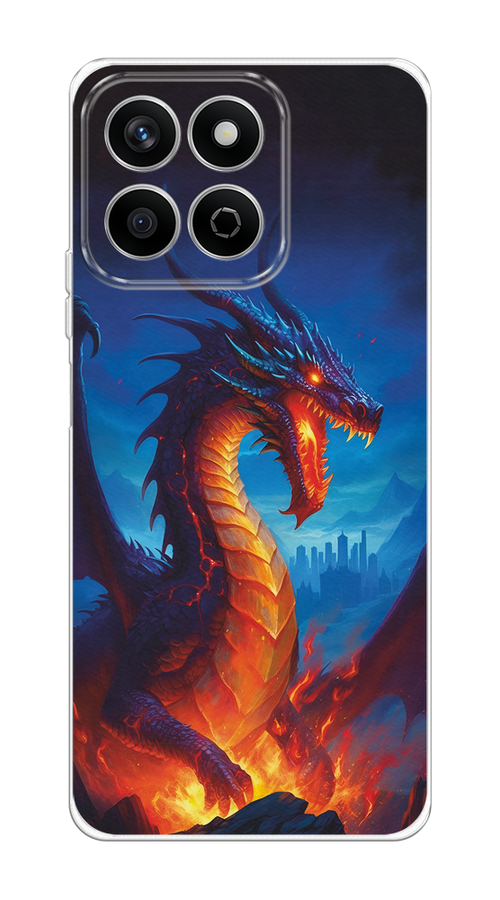 

Чехол на Honor X7c "Дракон над лавой", Оранжевый;коричневый;синий, 6125250-1