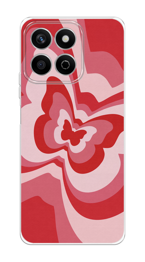 

Чехол на Honor X7c "Бабочка в стиле хиппи", Красный;розовый, 6125250-1