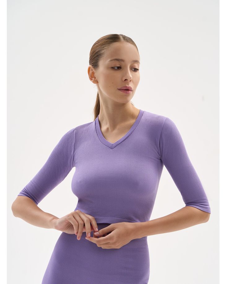 

Топ женский Mademoiselle 9045 Crop top Rib фиолетовый S/M, 9045 Crop top Rib