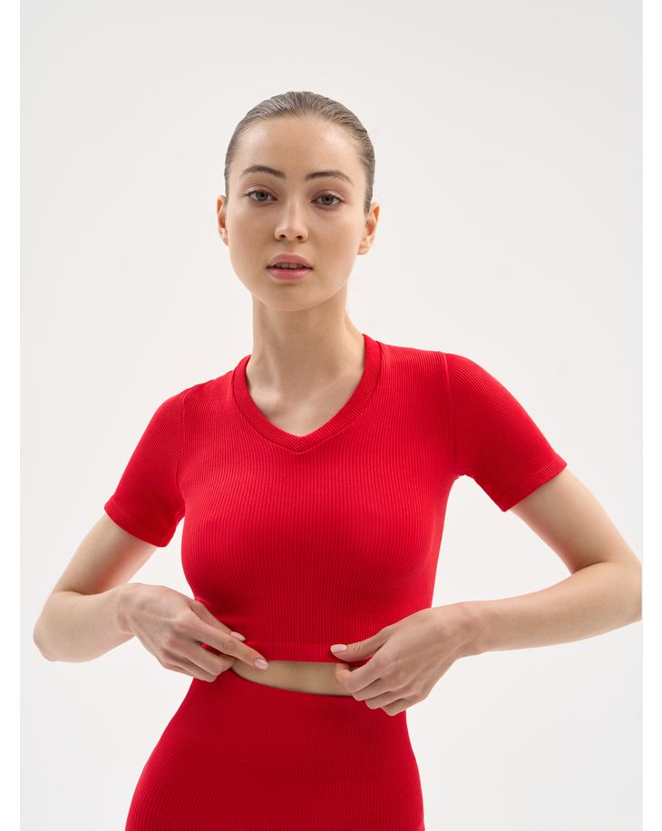 

Топ женский Mademoiselle 9046 Crop top Rib красный L/XL, 9046 Crop top Rib