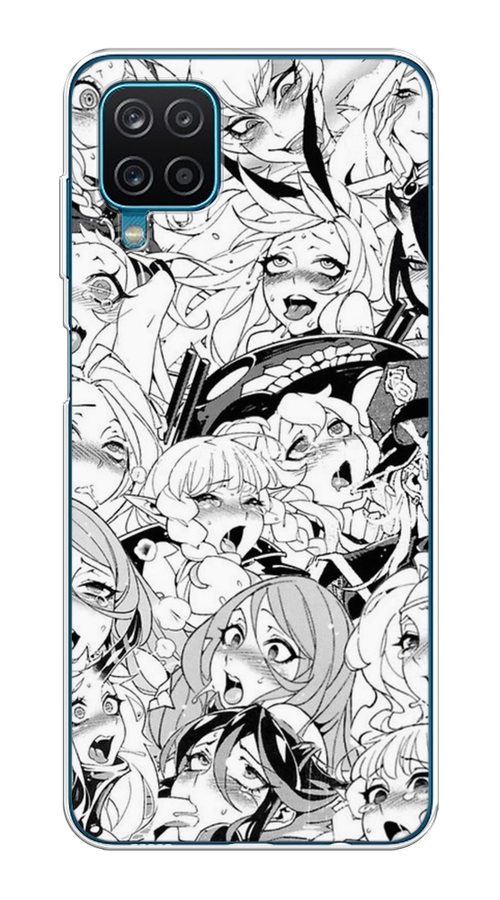 

Чехол на Samsung Galaxy A12/M12 "Ахегао манга тян", Черный;белый;серый, 2101650-1