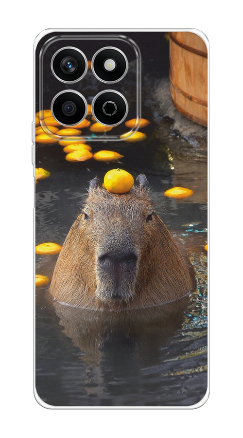 

Чехол на Honor X7c "Капибара отдыхает", Коричневый;оранжевый;серый, 6125250-1