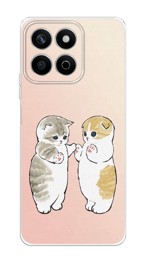 

Чехол на Honor X7c "Пухлые котики", Розовый;бежевый;серый, 6125250-1