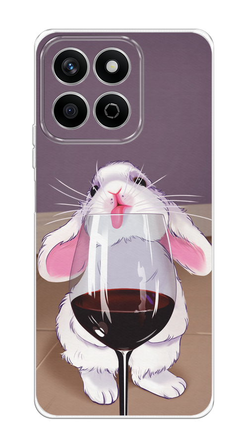 

Чехол на Honor X7c "Кролик с бокалом", Белый;розовый;красный, 6125250-1