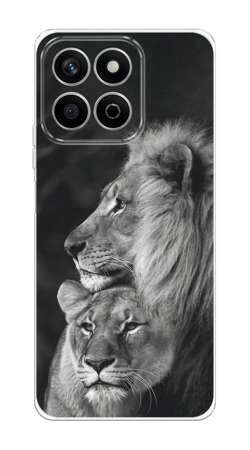 

Чехол на Honor X7c "Львиная пара", Черный;серый;белый, 6125250-1