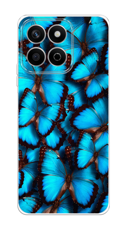 

Чехол на Honor X7c "Тропическая бабочка 2", Голубой;черный, 6125250-1