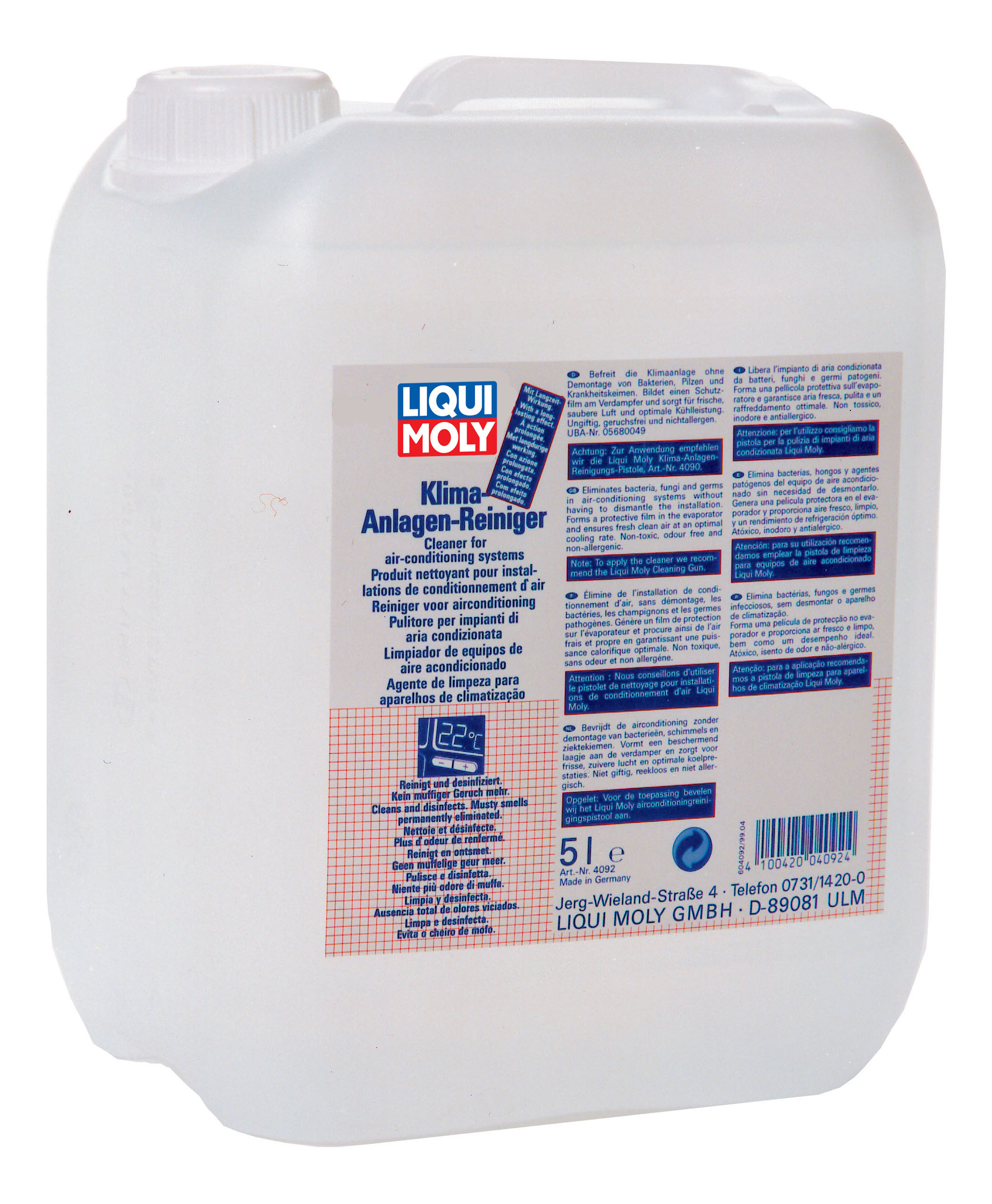 

4092 Liquimoly Очист.Кондиционера Klima-Anlagen-Rein. (5Л) Liqui Moly 4092