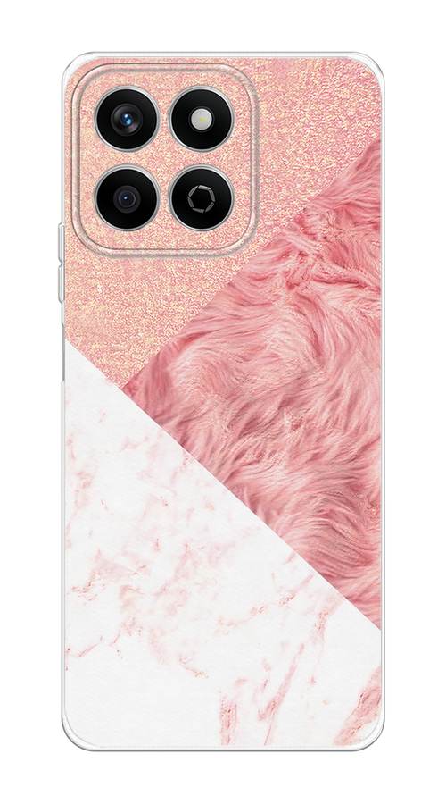 

Чехол на Honor X7c "Текстурные треугольники", Розовый;белый, 6125250-1