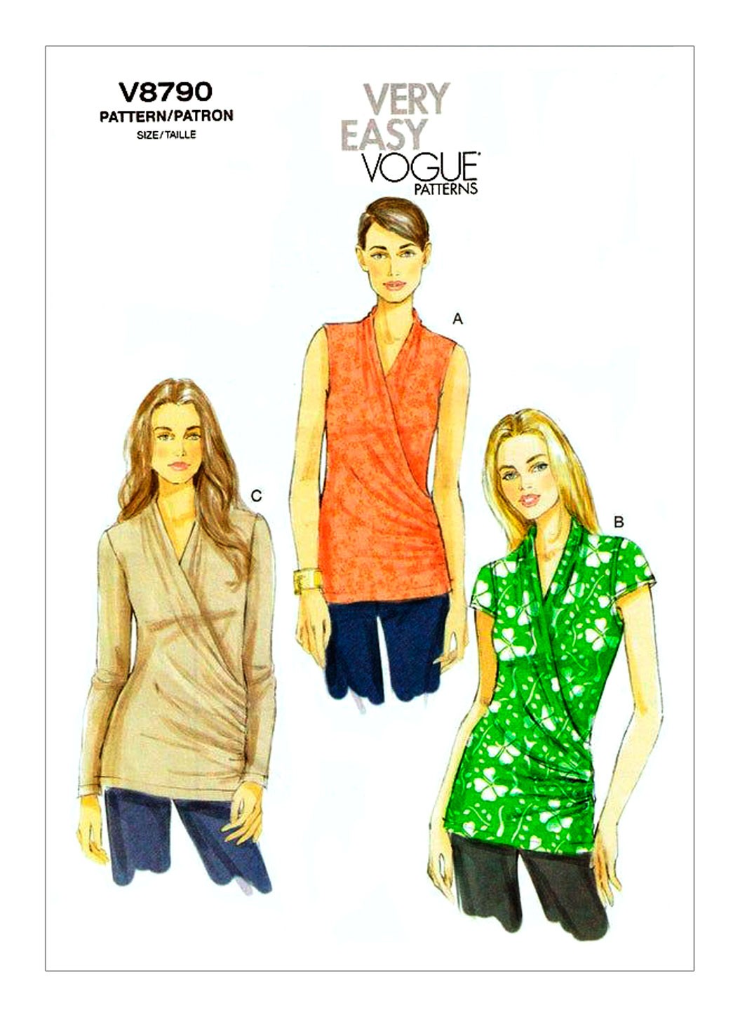 

Выкройка Vogue №8790 — Блузон с запахом