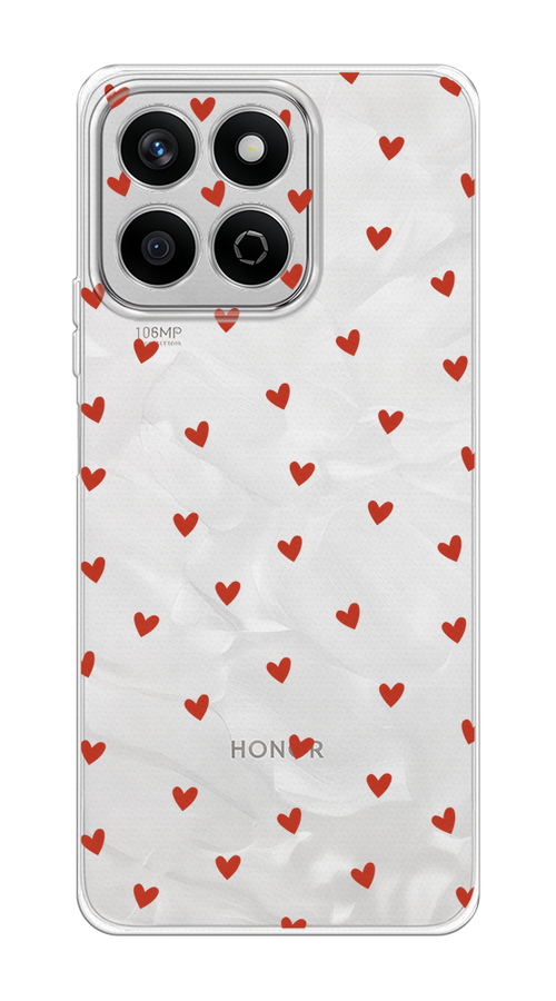 

Чехол на Honor X7c "Red hearts", Красный;прозрачный, 6125250-1