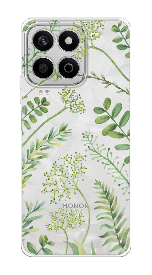 

Чехол на Honor X7c "Green Leaves", Зеленый;прозрачный, 6125250-1