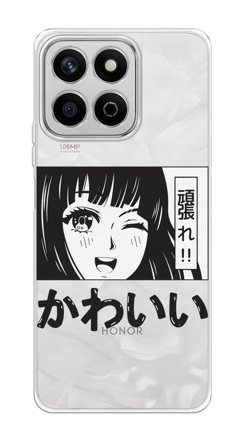 

Чехол на Honor X7c "Cute anime girl", Черный;серый;прозрачный;белый, 6125250-1