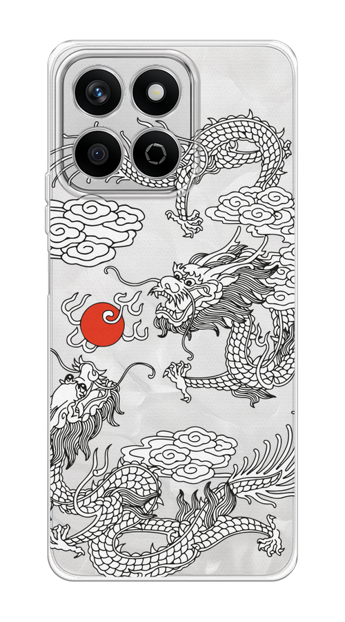 

Чехол на Honor X7c "Драконы с ножом", Прозрачный;черный;белый, 6125250-1