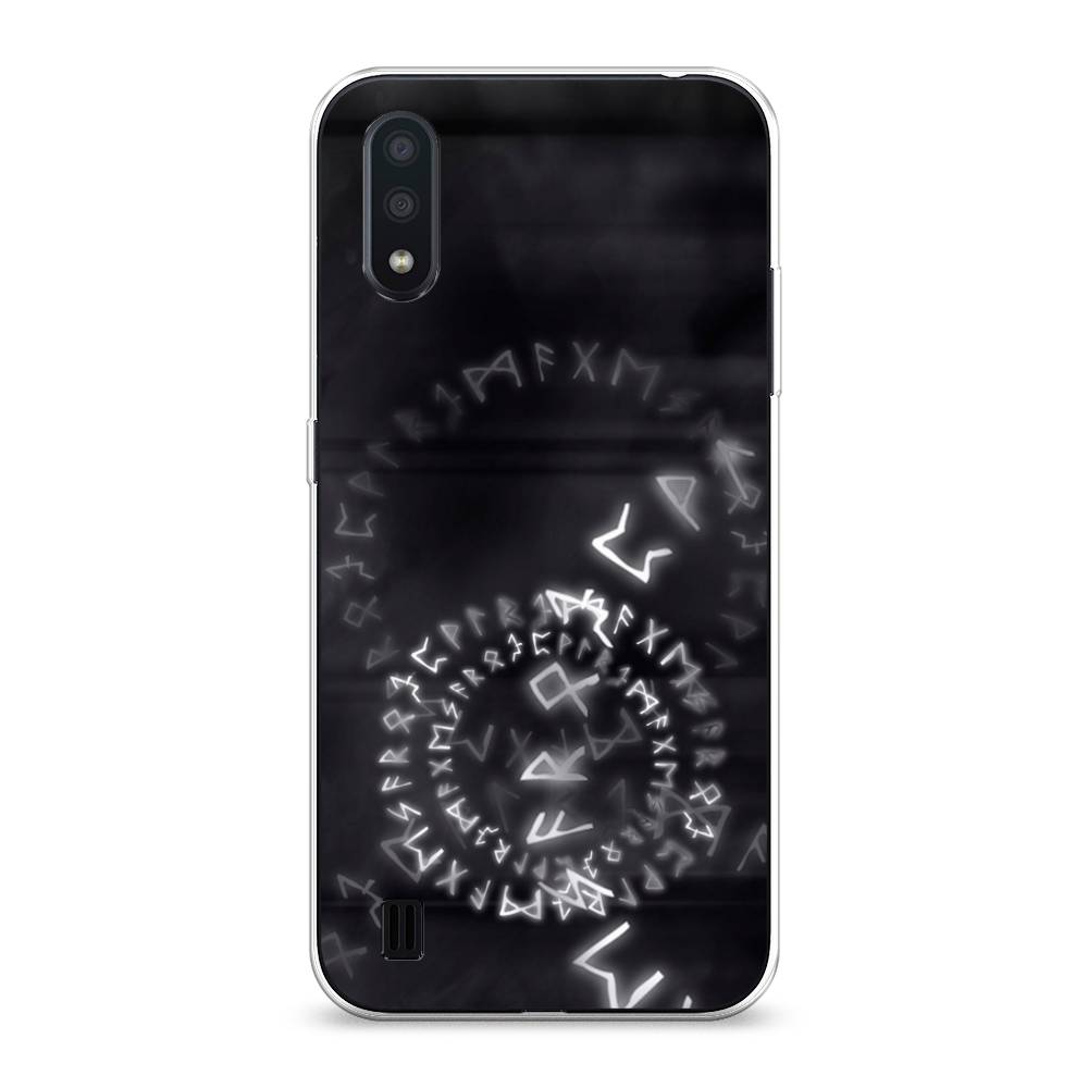 

Чехол на Samsung Galaxy A01 "Руны", Серый;черный, 29550-3