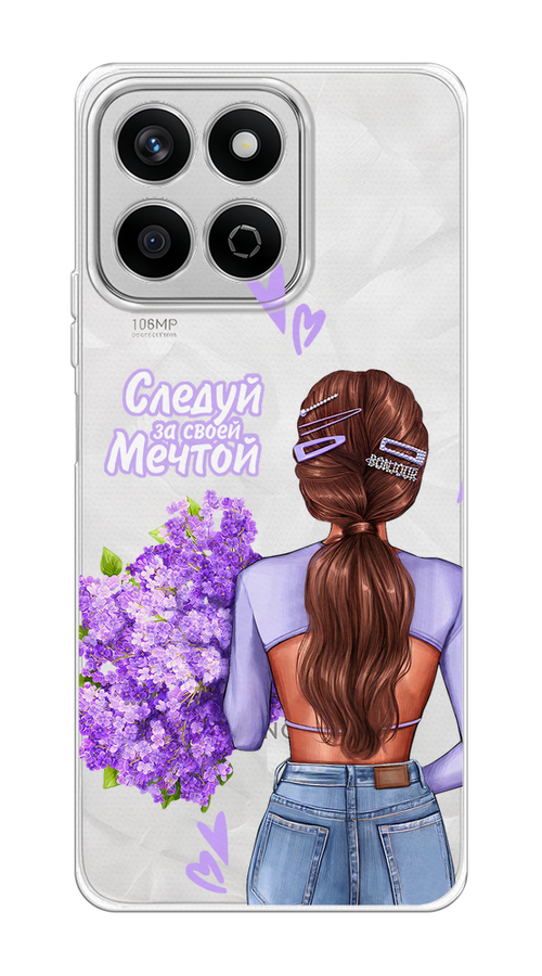 

Чехол на Honor X7c "Следуй за своей мечтой", Фиолетовый;коричневый, 6125250-1