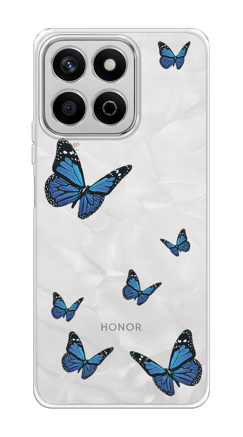 

Чехол на Honor X7c "Blue butterflies", Синий;черный, 6125250-1