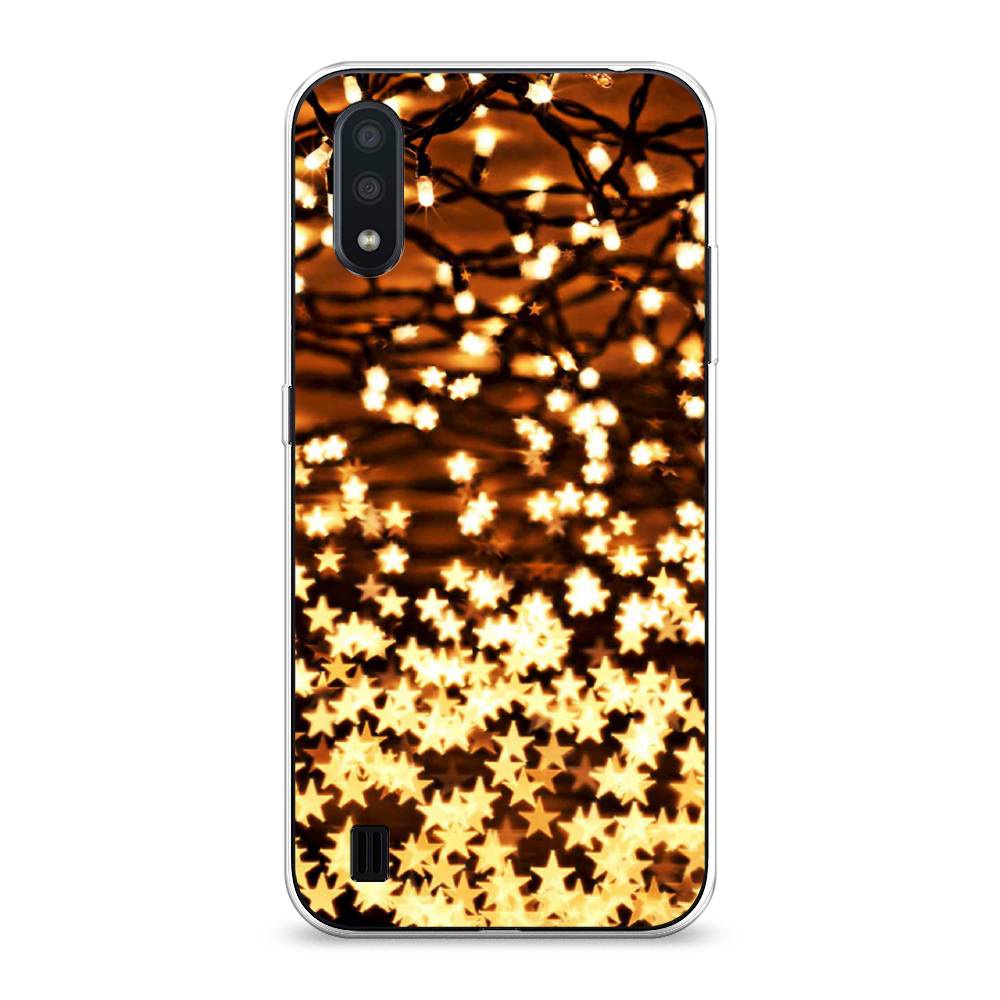 

Чехол для Samsung Galaxy A01 "Новогодняя гирлянда", Золотистый, 29550-5