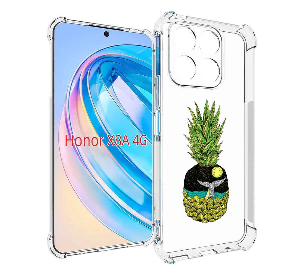 

Чехол MyPads ананас с китом для Honor X8a, Tocco