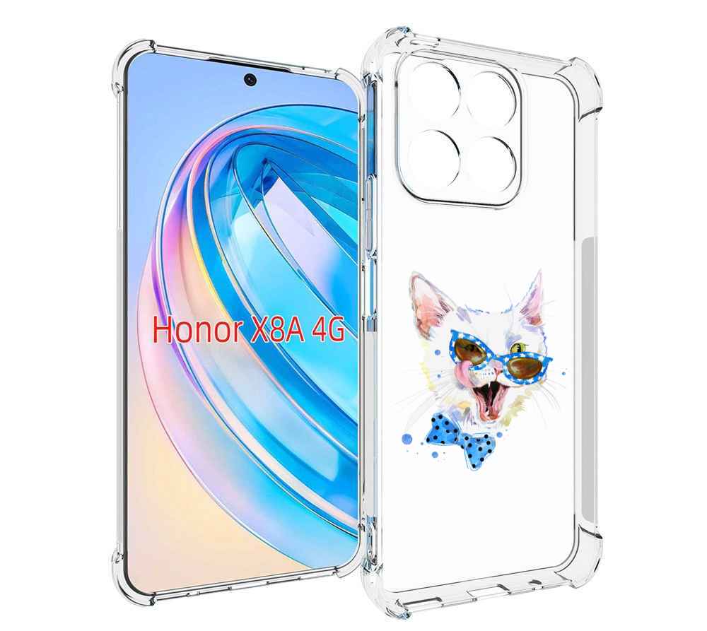 

Чехол MyPads белый кот для Honor X8a, Tocco