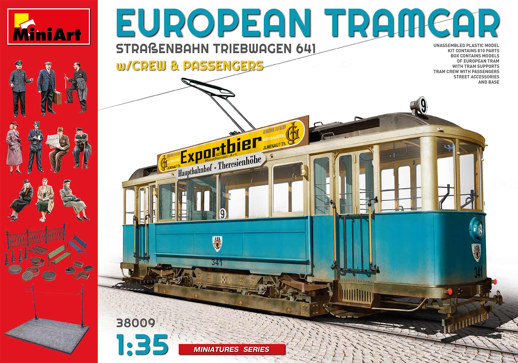 

Сборная модель MiniArt 1/35 Европейский трамвай StraBenbahn Triebwagen 641 с пассажирами и