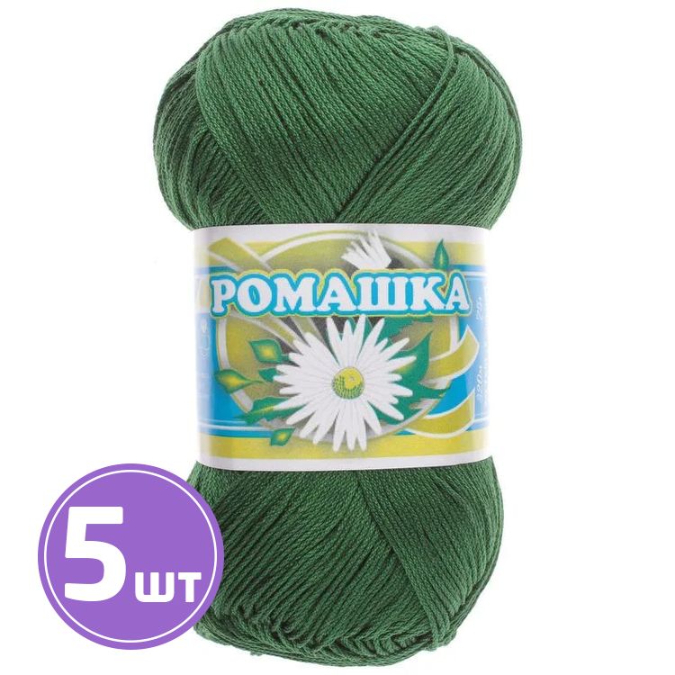 

Пряжа ПНК им.Кирова Ромашка 3807 темно-зеленый 5 шт. по 75 г