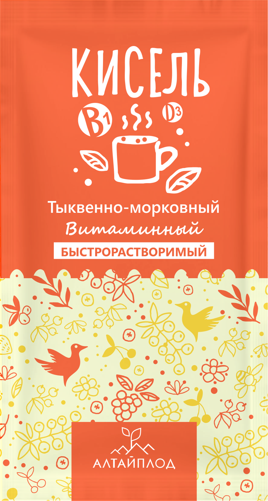 

Кисель сухой витаминизированный Тыквенно-морковный 20 г 10 шт Алтайплод
