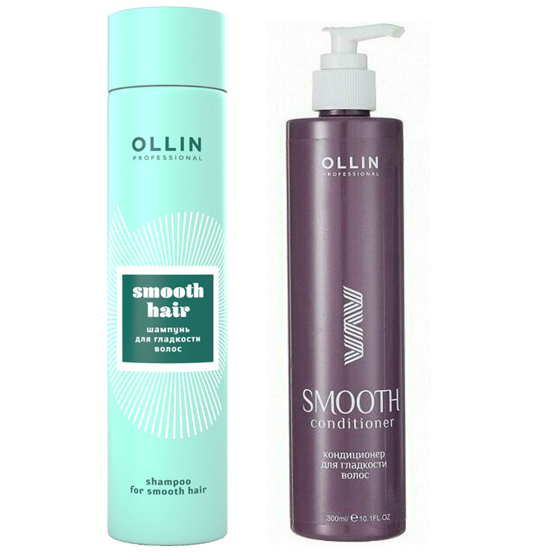 Набор Ollin Professional SMOOTH HAIR Кондиционер 300 мл+Шампунь для гладкости волос 300 мл