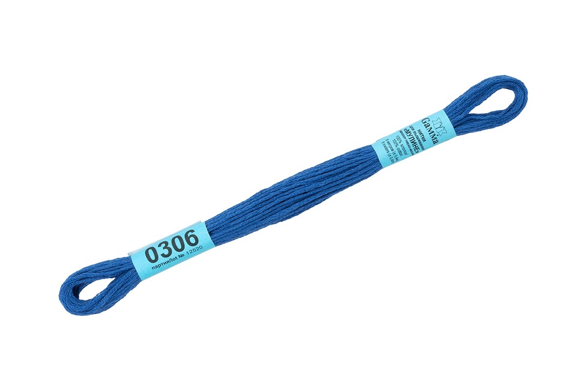 

Gamma мулине, 100% хлопок, 24х8 м, №0306, васильковый, Разноцветный