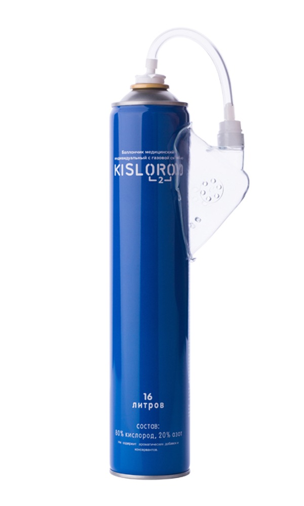 Кислородный баллончикмедицинский индивидуальный с газовой смесью KISLOROD К16L-М