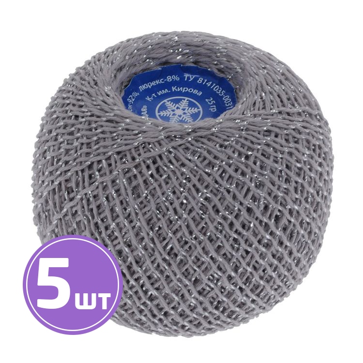 

Пряжа ПНК им.Кирова Снежинка сверкающая 4302 ангора 5 шт. по 25 г, Серый