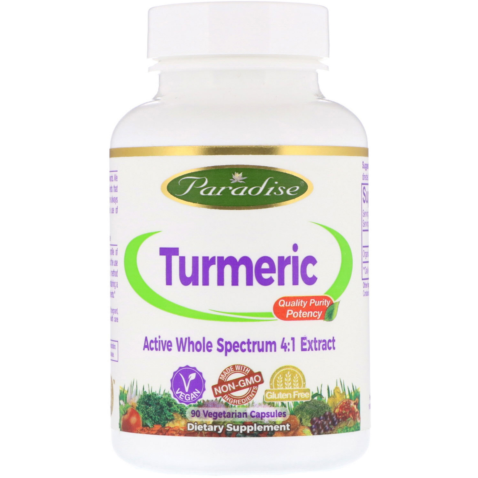 

Paradise Herbs Turmeric, 90 капсул, куркумы экстракт растительный антиоксидант