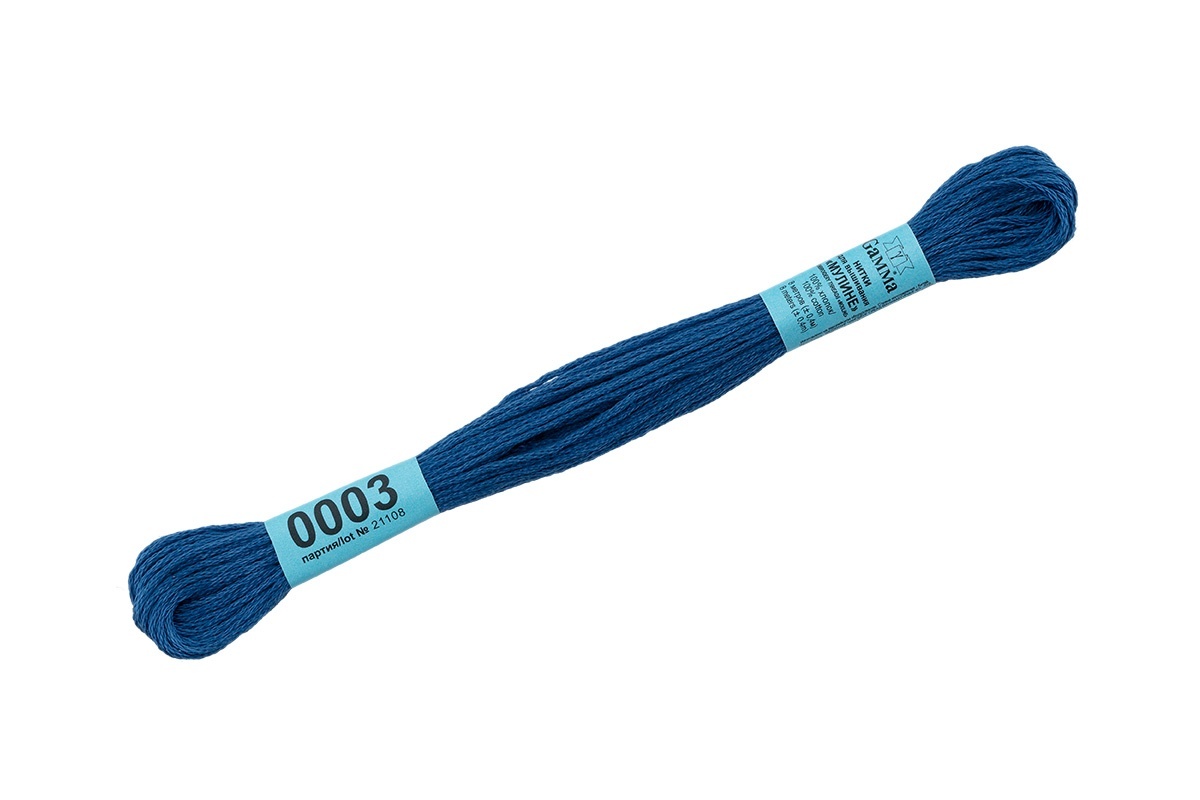 

Gamma мулине, 100% хлопок, 24х8 м, №0003, васильковый, Разноцветный