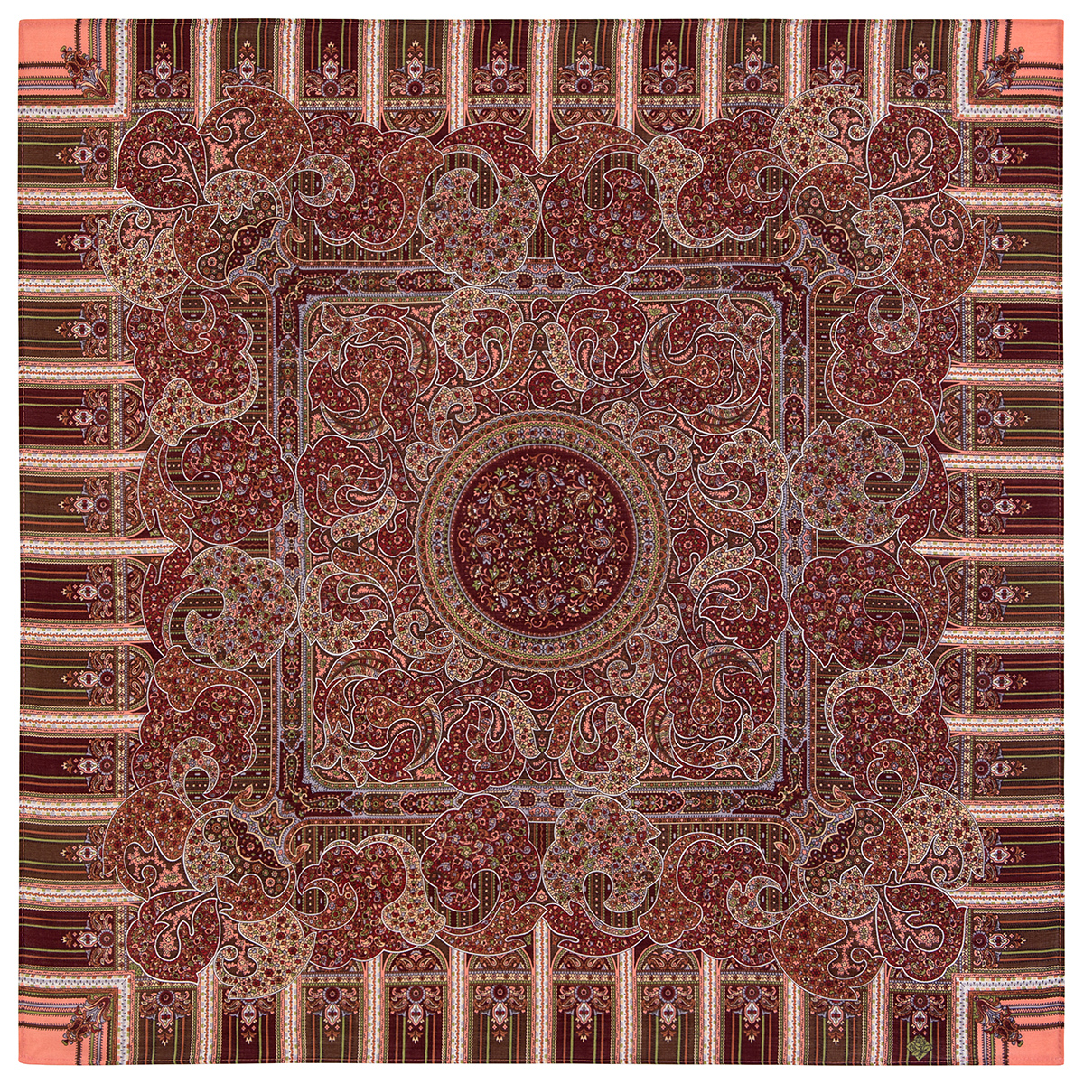 Платок женский Павловопосадский платок 789 красный/бордовый, 89x89 см