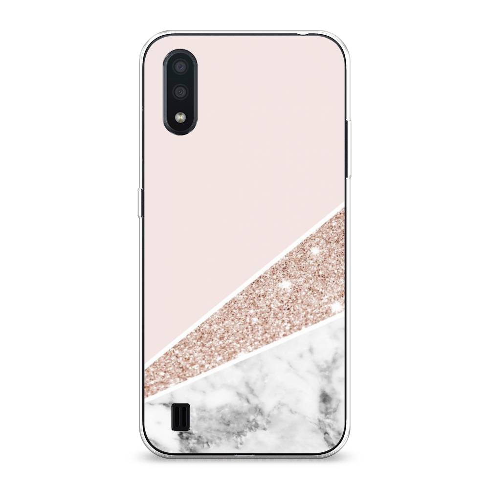 

Чехол на Samsung Galaxy A01 "Блестящий розовый мрамор", 29550-3