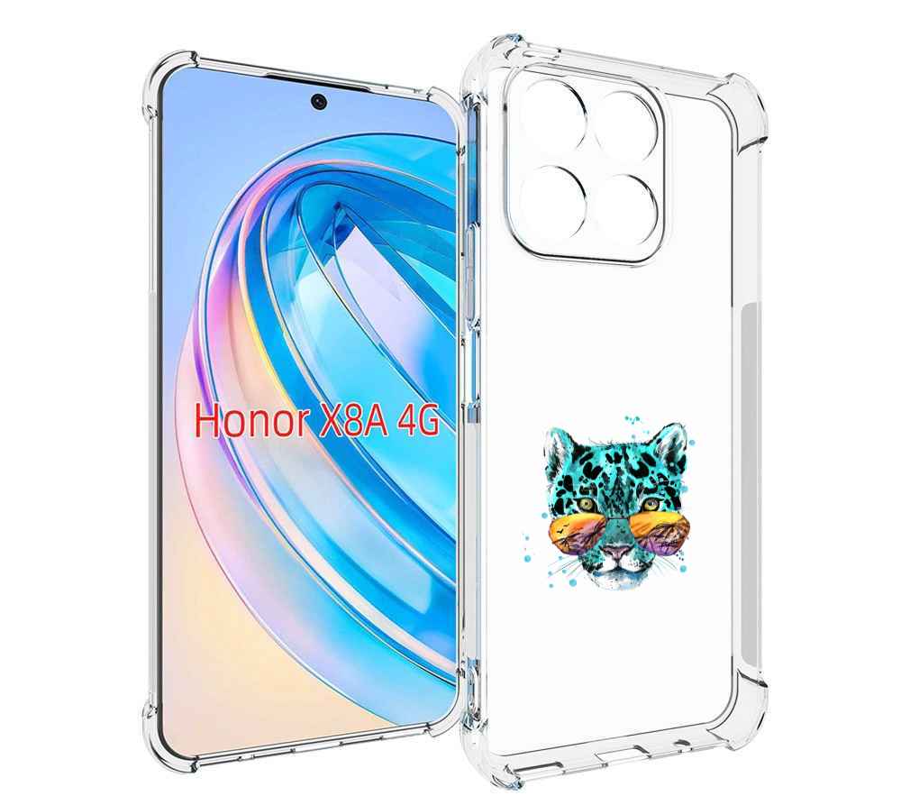 

Чехол MyPads голубой лео для Honor X8a, Tocco