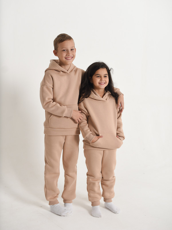 

Костюм детский с начесом LikeRostik для мальчика, для девочки, размер 128, бежевый, blizard