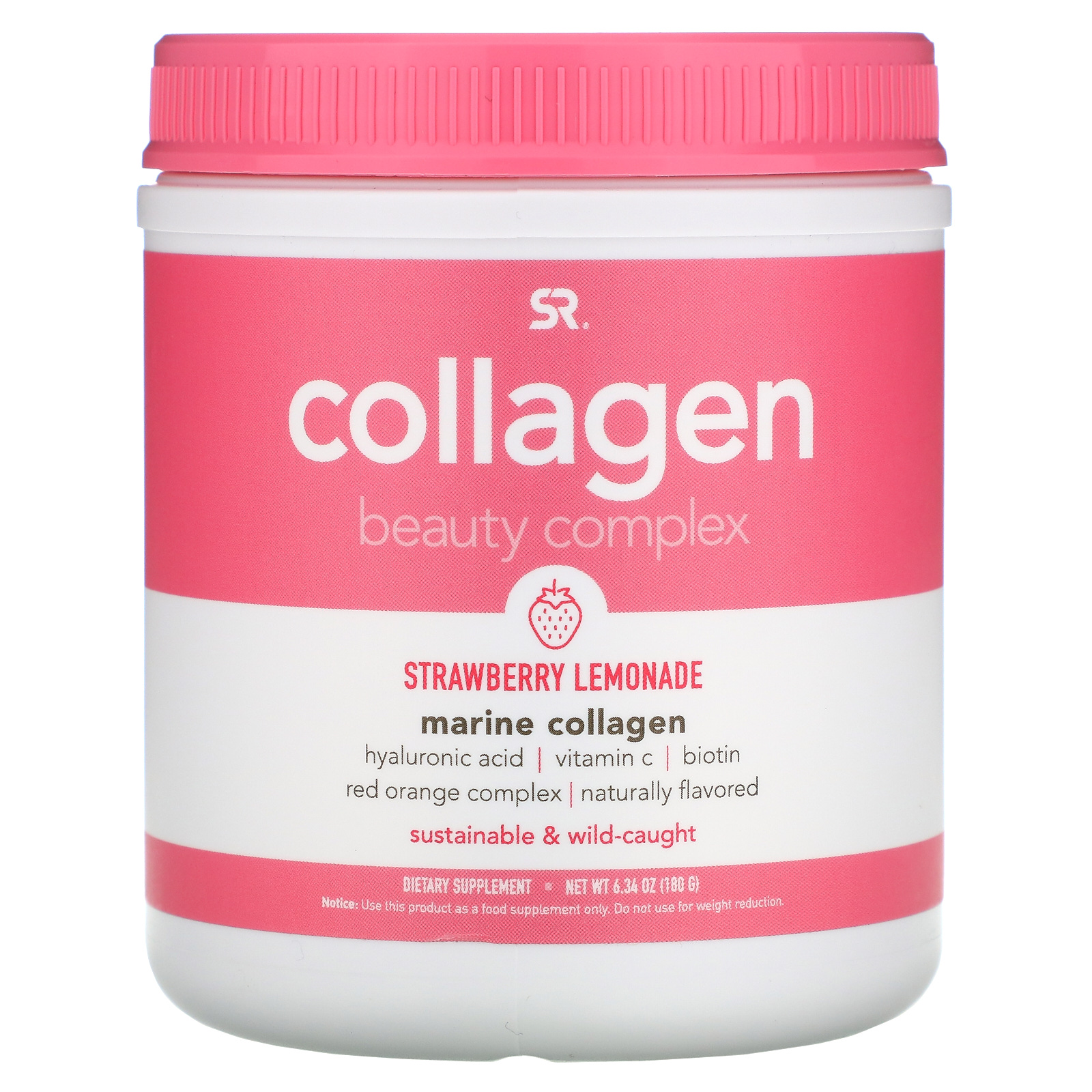 фото Sports research collagen beauty complex strawberry lemonade, 180 г, с морским коллагеном