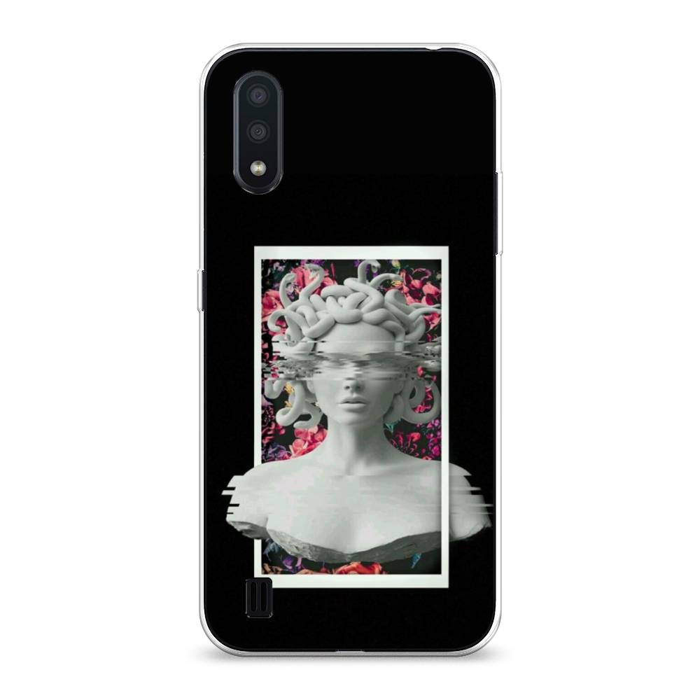 

Чехол на Samsung Galaxy A01 "Web Punk Медуза Горгона", Черный;серый, 29550-6