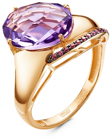 

Кольцо из красного золота с аметистом р. 18.5 Бриллианты Костромы 01-2941/4, 01-2941/4