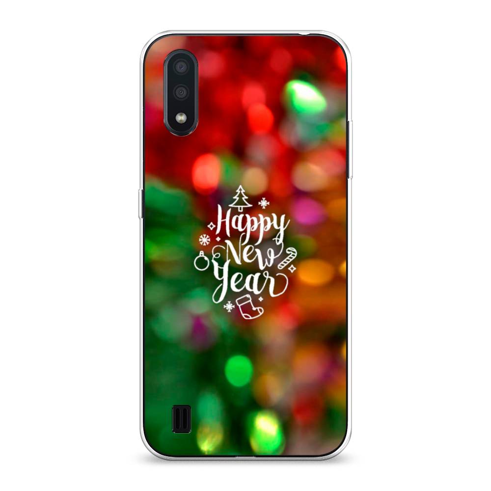 

Чехол на Samsung Galaxy A01 "Новый Год на елке", Зеленый;красный;желтый, 29550-5