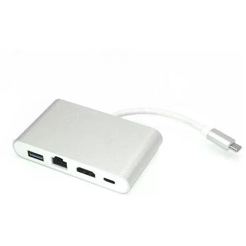 

Разветвитель OEM RJ 45, USB Type-C, HDMI, USB 0.12м (75353), Серебристый