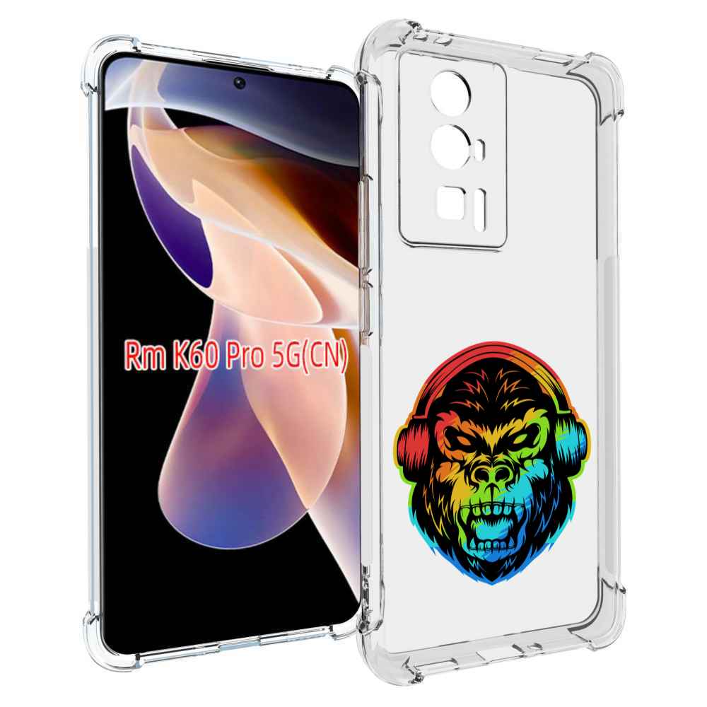 

Чехол MyPads Горилла-в-наушниках для Xiaomi Redmi K60 Pro, Прозрачный, Tocco