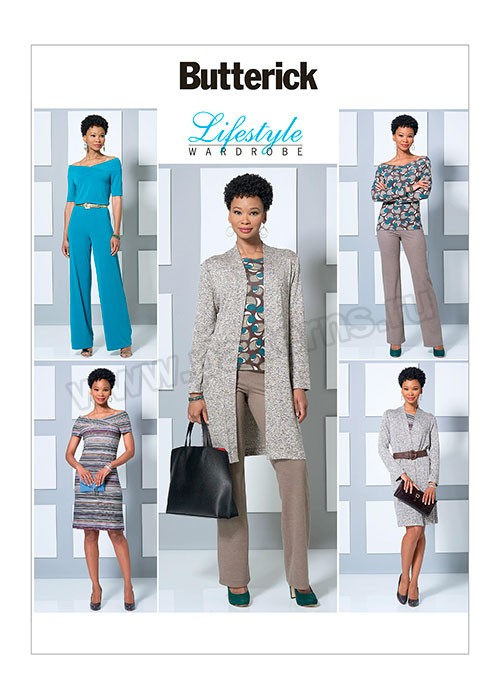 

Выкройка Butterick №6495 — Топ, Платье, Брюки, Комбинезон, Жакет