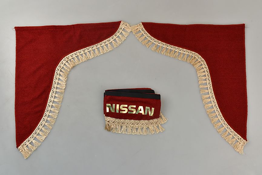 

Ламбрекен NISSAN Красный с золотым лобового стекла и угол, Золотистый;красный