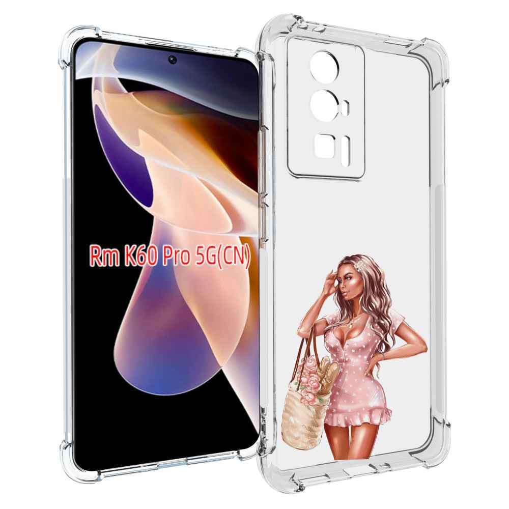 

Чехол MyPads Девушка-в-мини-платье женский для Xiaomi Redmi K60 Pro, Прозрачный, Tocco