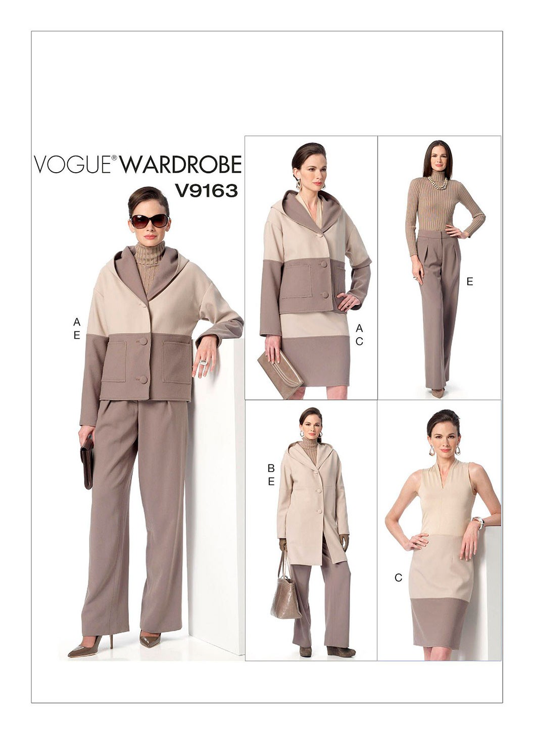 

Выкройка Vogue №9163 — Комплект: жакет, юбка, брюки