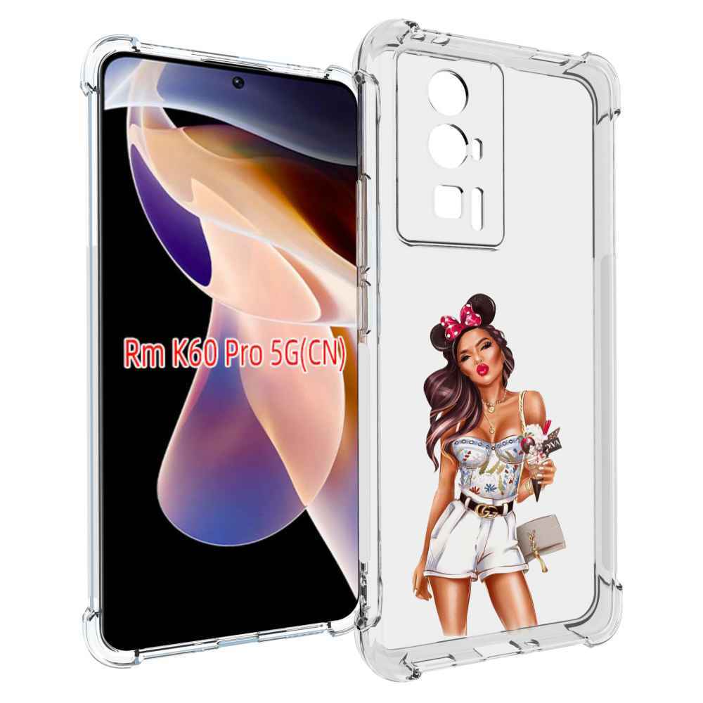 

Чехол MyPads Девушка-микки для Xiaomi Redmi K60 Pro, Прозрачный, Tocco
