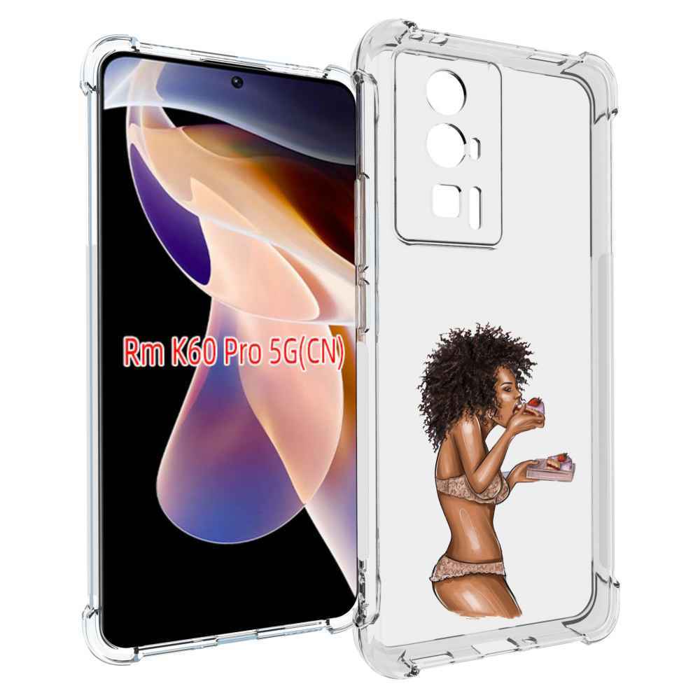 

Чехол MyPads Девушка-с-пирожными женский для Xiaomi Redmi K60 Pro, Прозрачный, Tocco