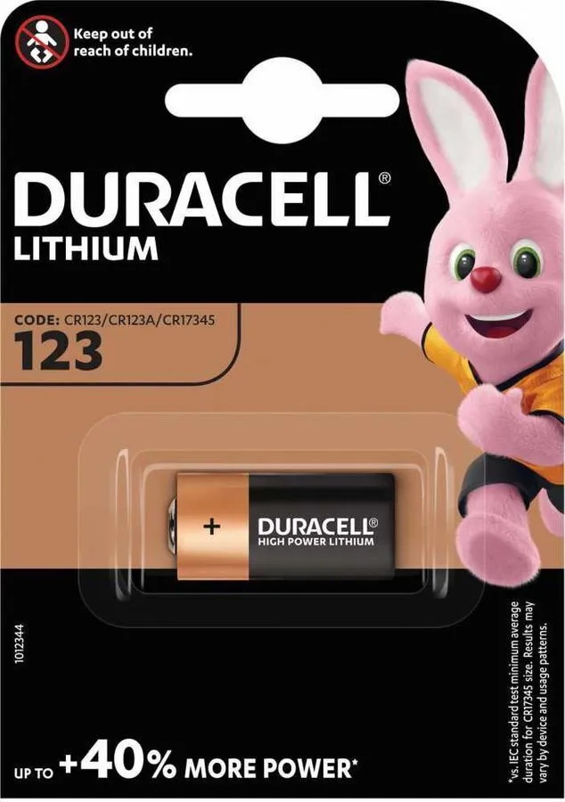 

Батарейка cr123a вс1 3v (фотоаппарат) блистер 1шт. lithium high power duracell